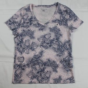 TOMMY HILFIGER Women V-Neck Shirt White LARGE